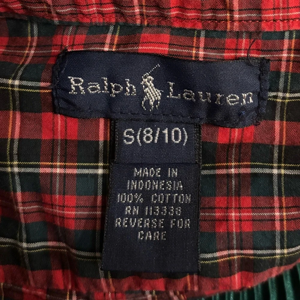 Ralph Lauren Small Red and Green Plaid Button Down Shirt